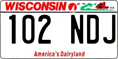 WI license plate 102NDJ
