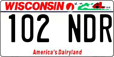 WI license plate 102NDR