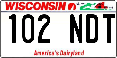 WI license plate 102NDT