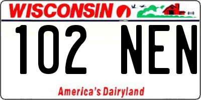 WI license plate 102NEN