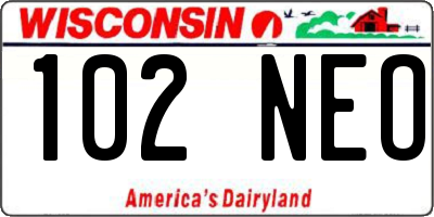 WI license plate 102NEO