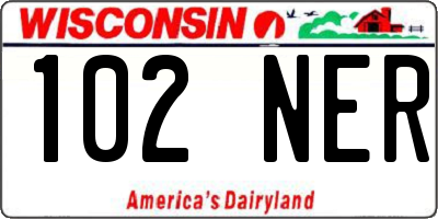 WI license plate 102NER