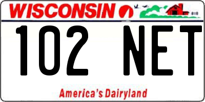 WI license plate 102NET