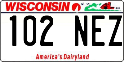 WI license plate 102NEZ