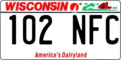 WI license plate 102NFC