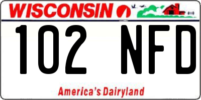 WI license plate 102NFD