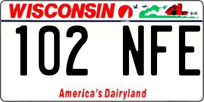 WI license plate 102NFE