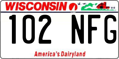 WI license plate 102NFG