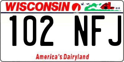 WI license plate 102NFJ