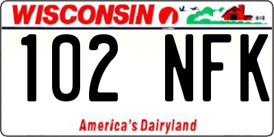 WI license plate 102NFK