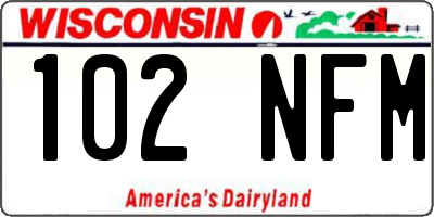 WI license plate 102NFM