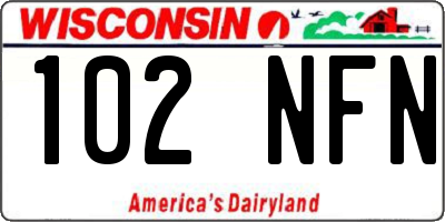 WI license plate 102NFN