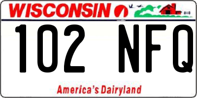 WI license plate 102NFQ