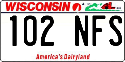 WI license plate 102NFS