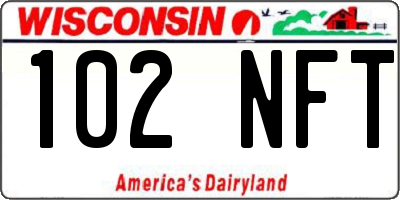 WI license plate 102NFT