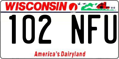 WI license plate 102NFU