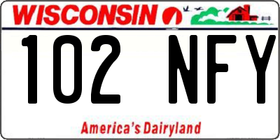 WI license plate 102NFY