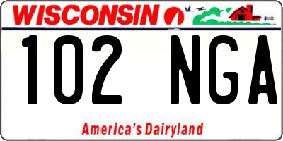 WI license plate 102NGA