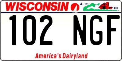 WI license plate 102NGF