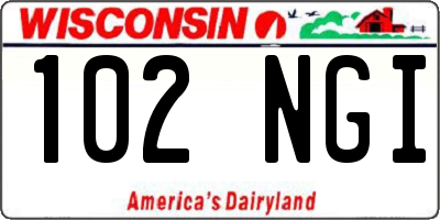 WI license plate 102NGI