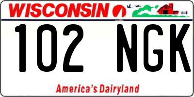 WI license plate 102NGK