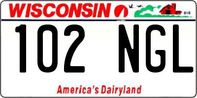 WI license plate 102NGL