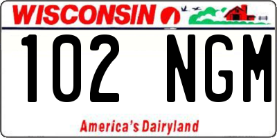 WI license plate 102NGM