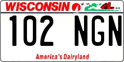 WI license plate 102NGN