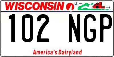 WI license plate 102NGP