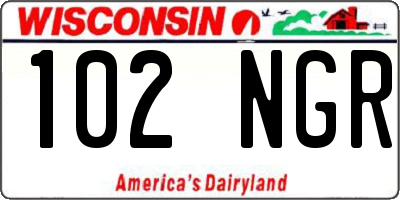 WI license plate 102NGR