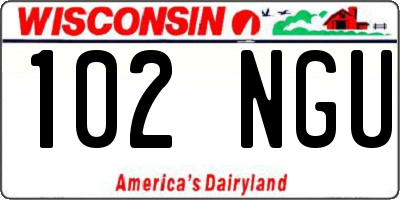 WI license plate 102NGU