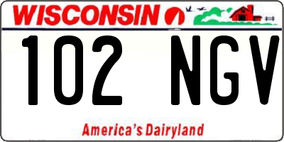 WI license plate 102NGV