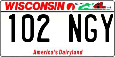 WI license plate 102NGY