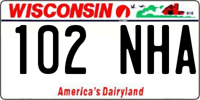 WI license plate 102NHA