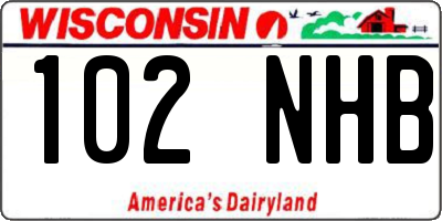 WI license plate 102NHB
