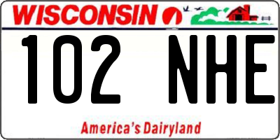 WI license plate 102NHE