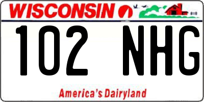 WI license plate 102NHG