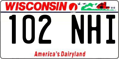 WI license plate 102NHI