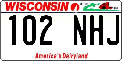 WI license plate 102NHJ