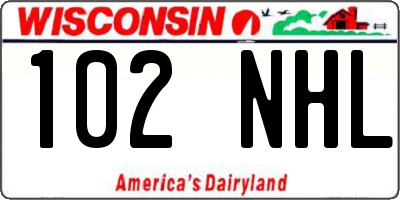 WI license plate 102NHL