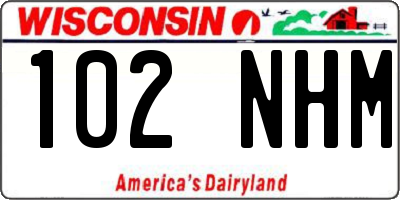 WI license plate 102NHM