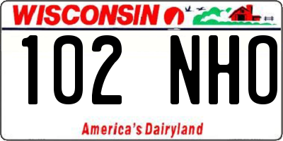 WI license plate 102NHO