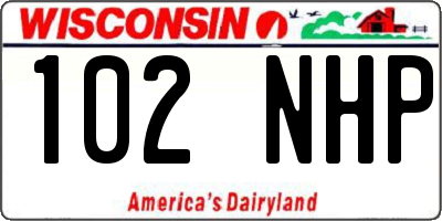 WI license plate 102NHP