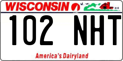 WI license plate 102NHT