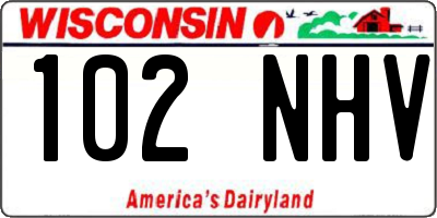 WI license plate 102NHV