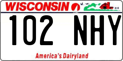 WI license plate 102NHY