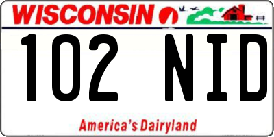 WI license plate 102NID