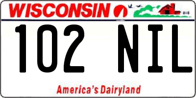WI license plate 102NIL