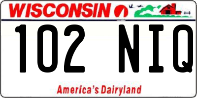 WI license plate 102NIQ