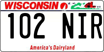 WI license plate 102NIR